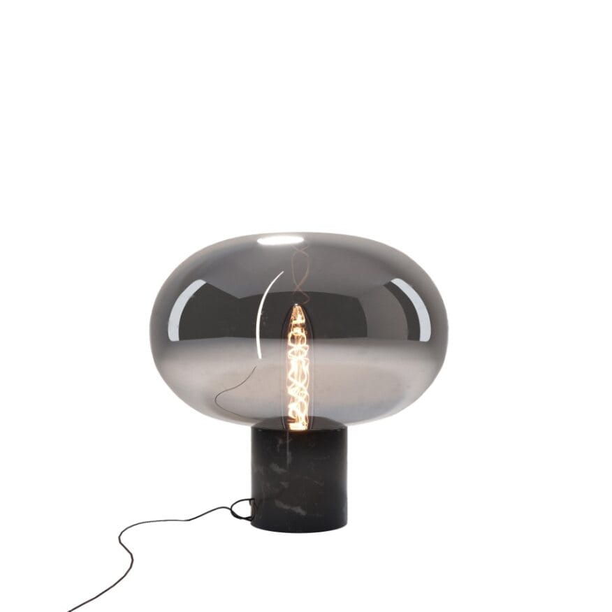 Maxlight Moonstone - lampe à poser - Ø cm - verre fumé et noir