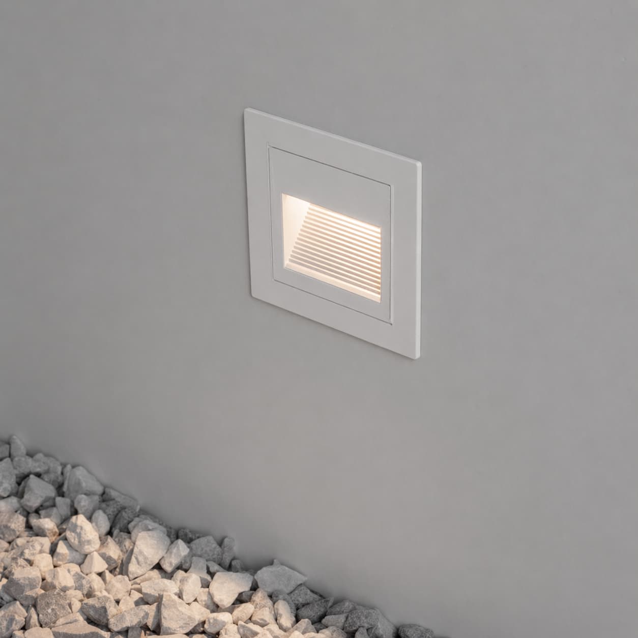 Nova Luce Mono - applique encastrée - 5,8 x 5,8 x 4,5 cm - 3W LED inclus - IP65 - blanc sablé