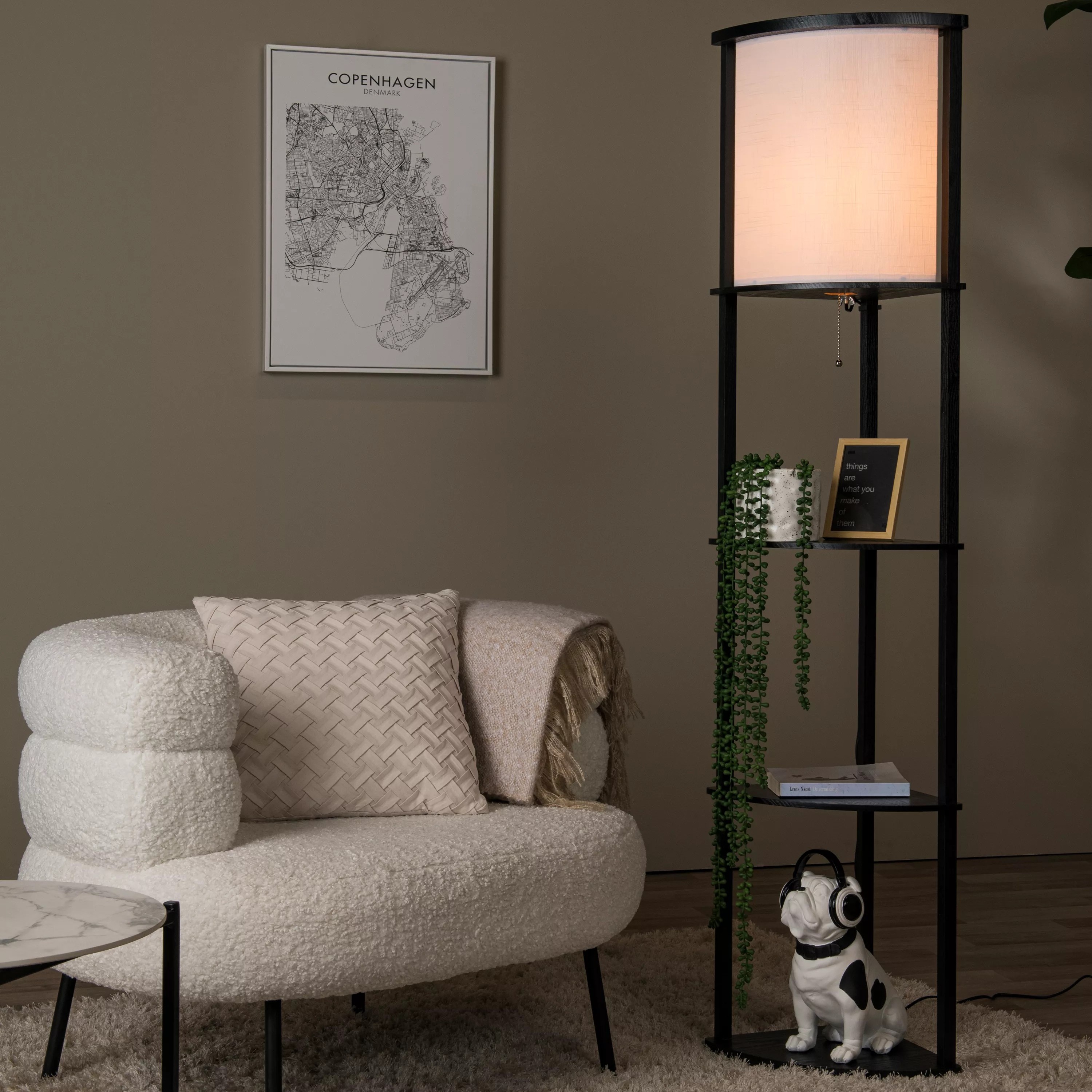 Lucide Menno - lampadaire - x 162,3 cm - noir