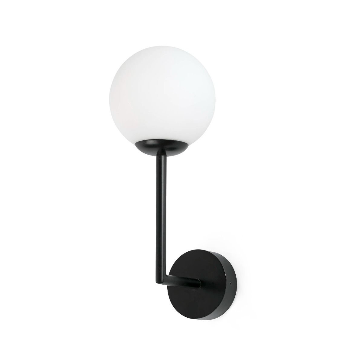 Faro Gala - applique murale - 11,5 x cm - IP44 - noir et opale