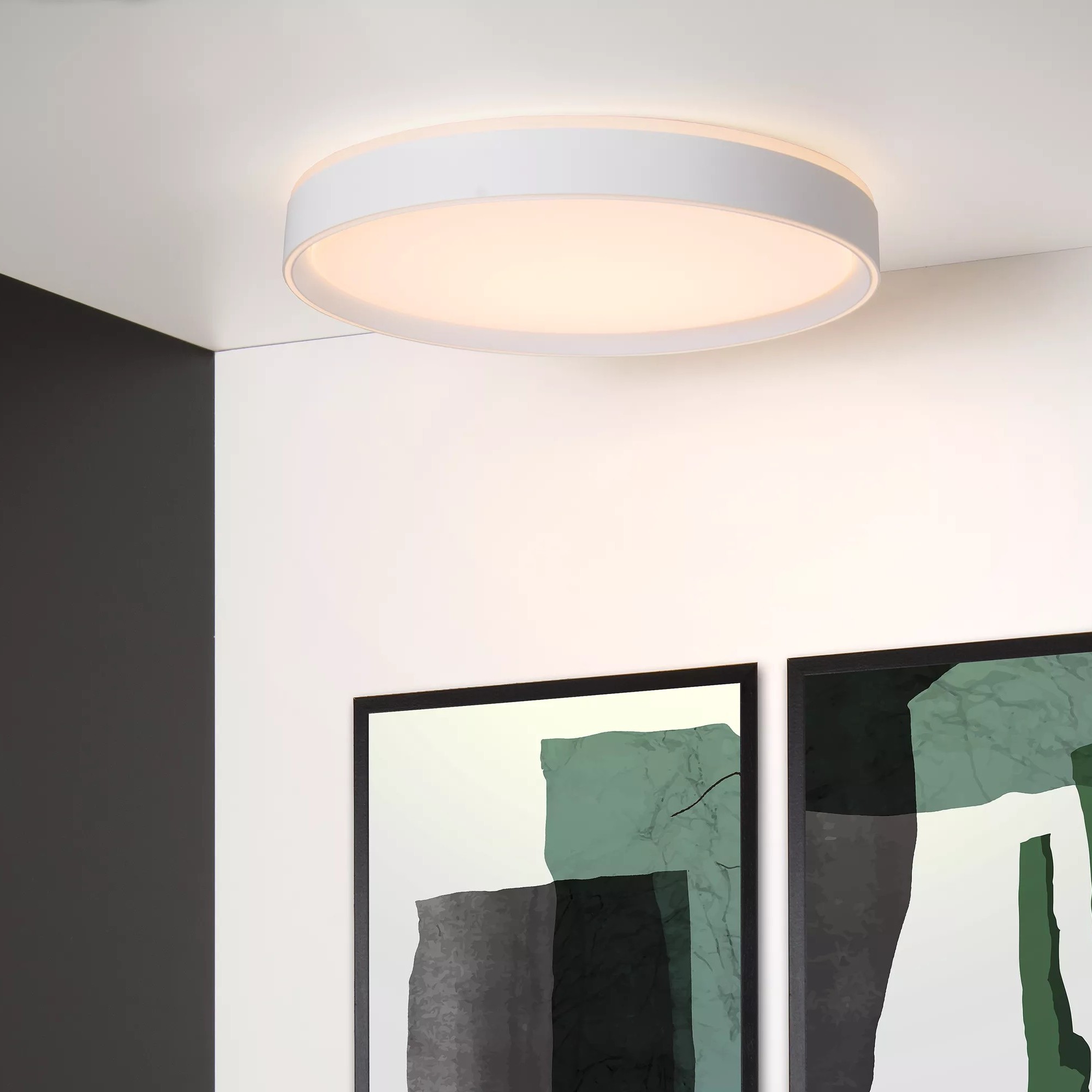 Lucide Nuria - plafonnier - Ø ,5 cm - 36W LED inclus - 3 niveaux de gradation - blanc
