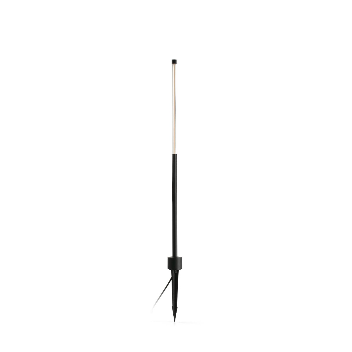 Faro Bambou - lampe de jardin sur pique - Ø7 x 126,8 cm - 8W LED inclus - IP65 - noir mat