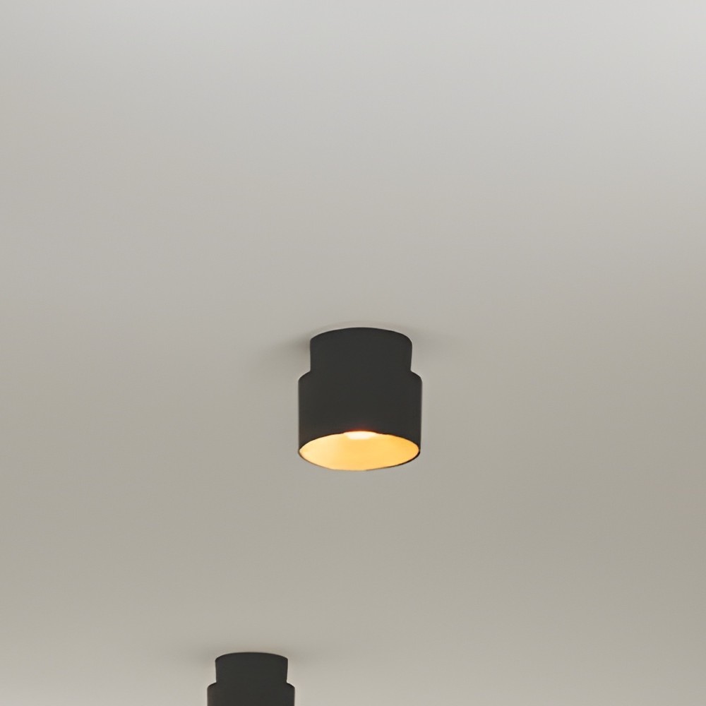 Nordlux Torone - spot apparent - Ø 13,6 x 10,6 cm - noir avec or