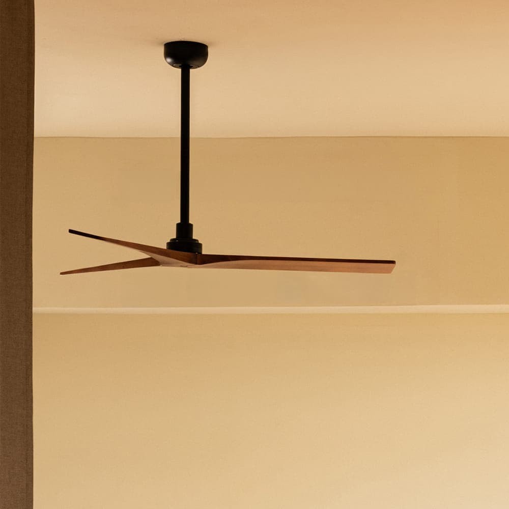 Faro Klim M - ventilateur de plafond - Ø - noir mat et noyer foncé