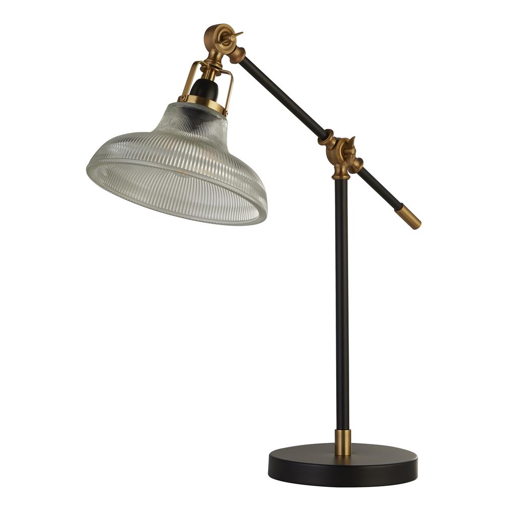 Searchlight Berwick - lampe à poser - cm - noir, laiton et transparent