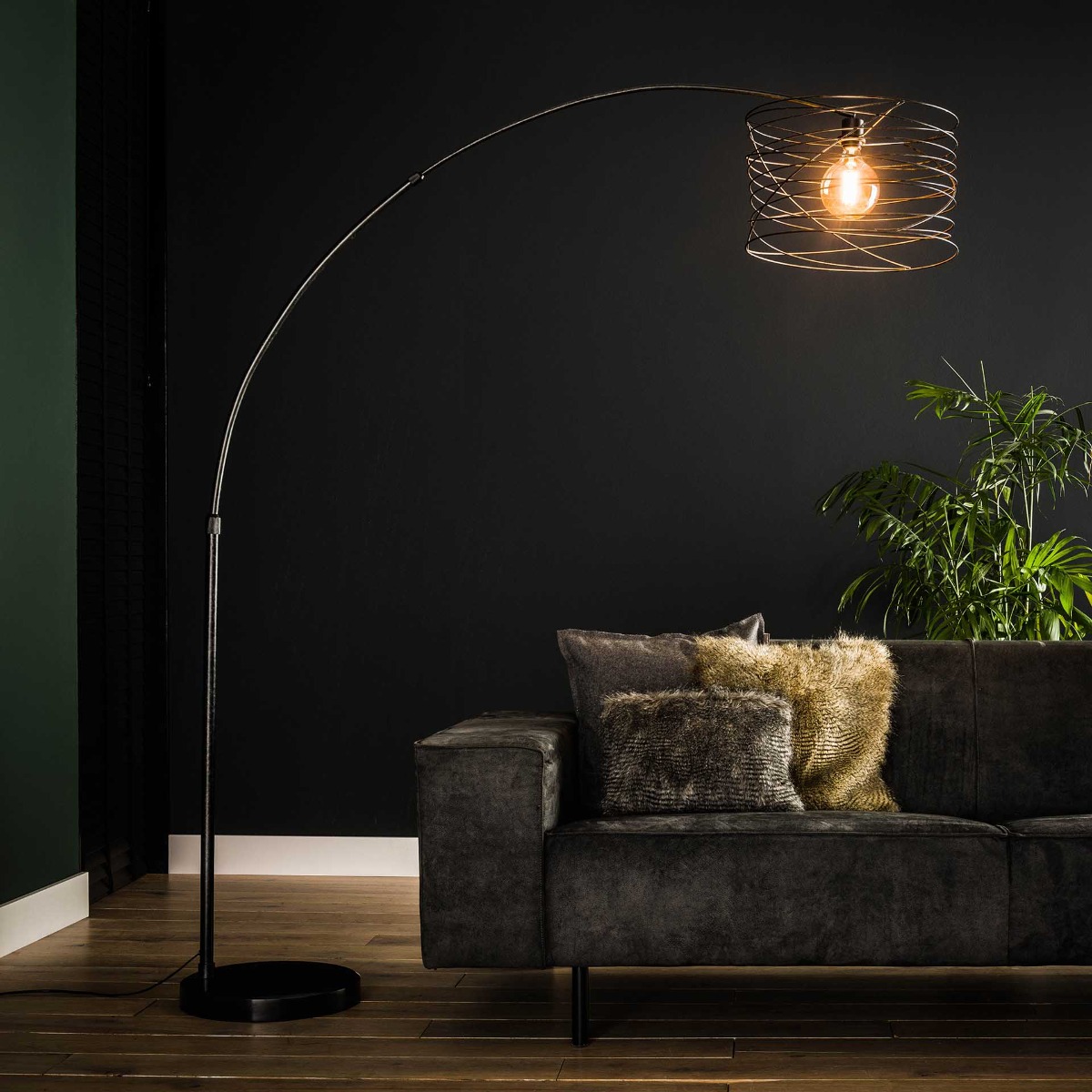 Vico Curl - lampadaire - cm - anthracite