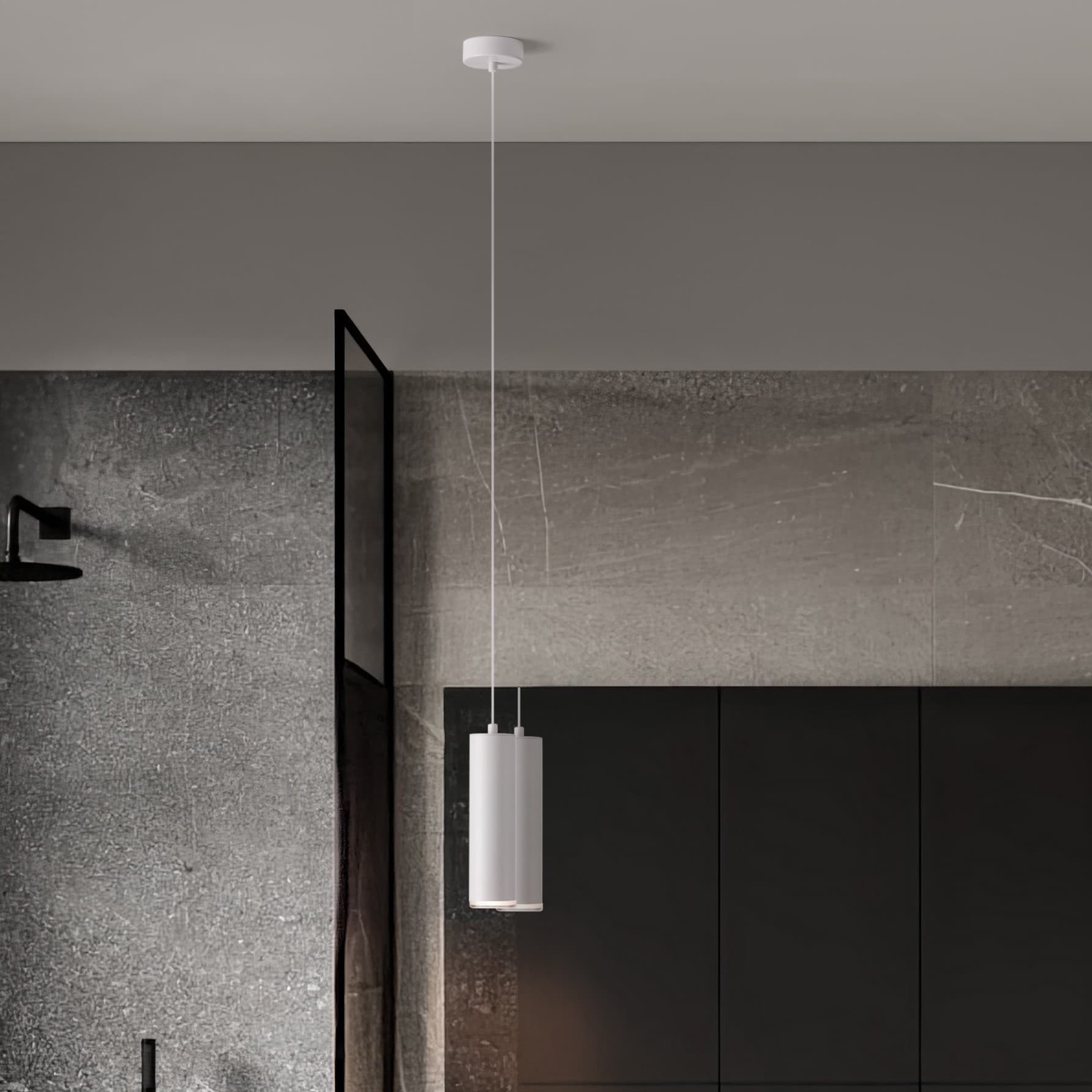 Nova Luce Mao - lampe suspendue - Ø 5,5 x - IP44 - blanc sable