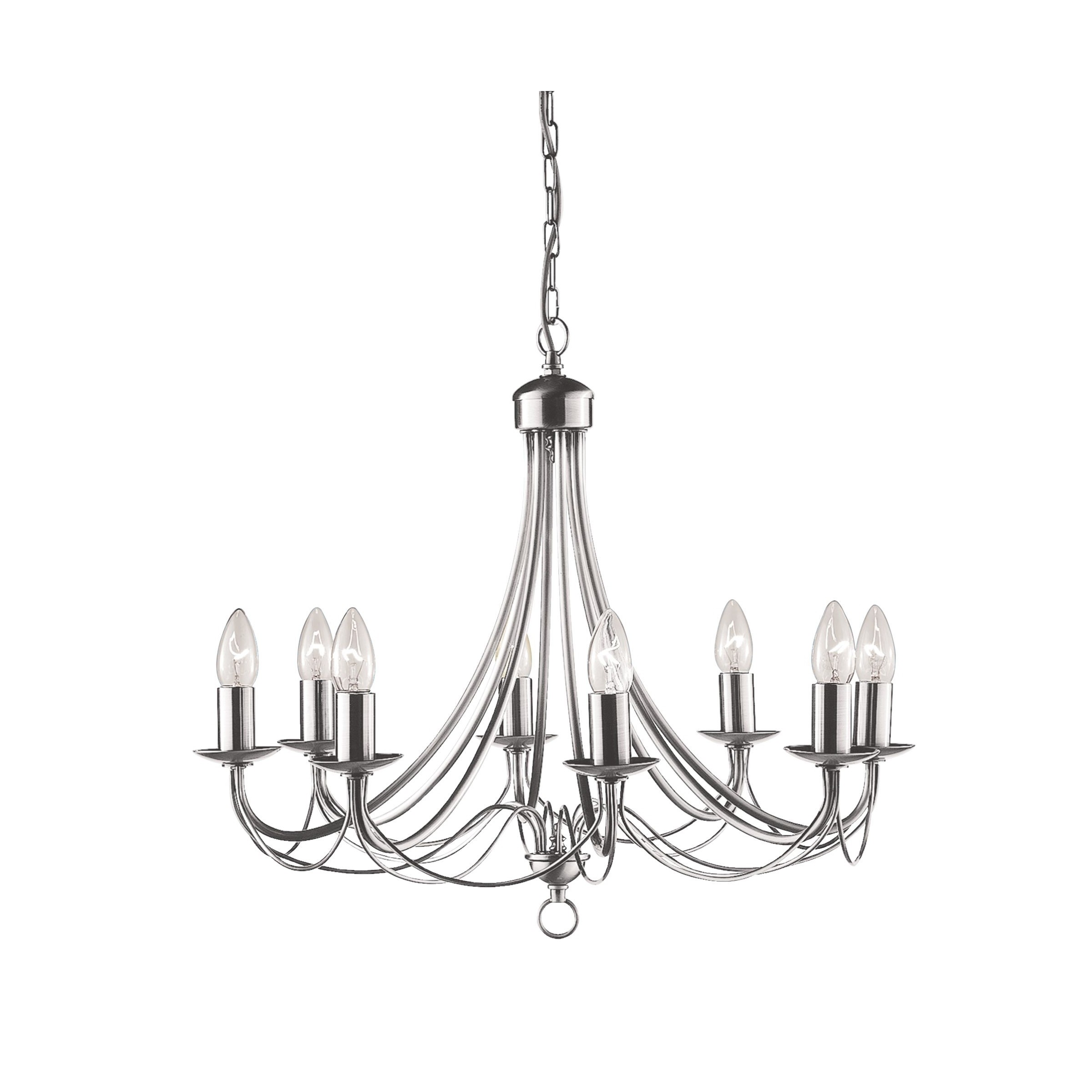 Searchlight Maypole - lustre - Ø cm - argent satiné
