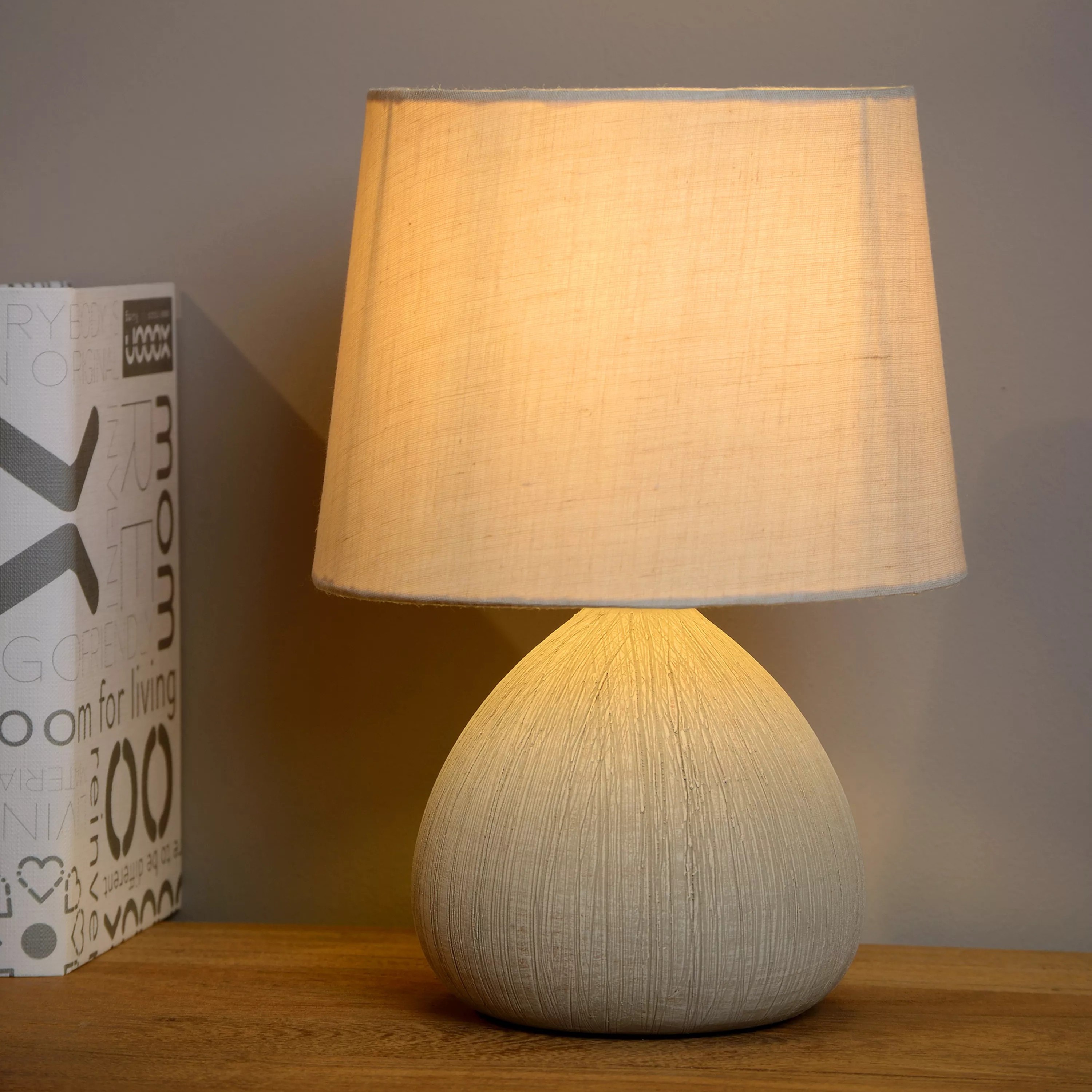 Lucide Ramzi - lampe à poser - Ø cm - beige