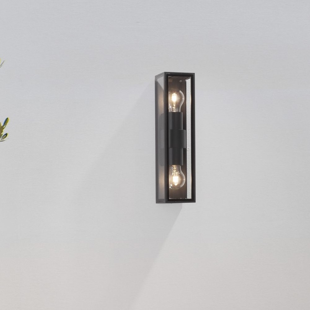 Nova Luce Regina - applique murale extérieure - 8,6 x 25,8 x 9 cm - IP65 - anthracite foncé