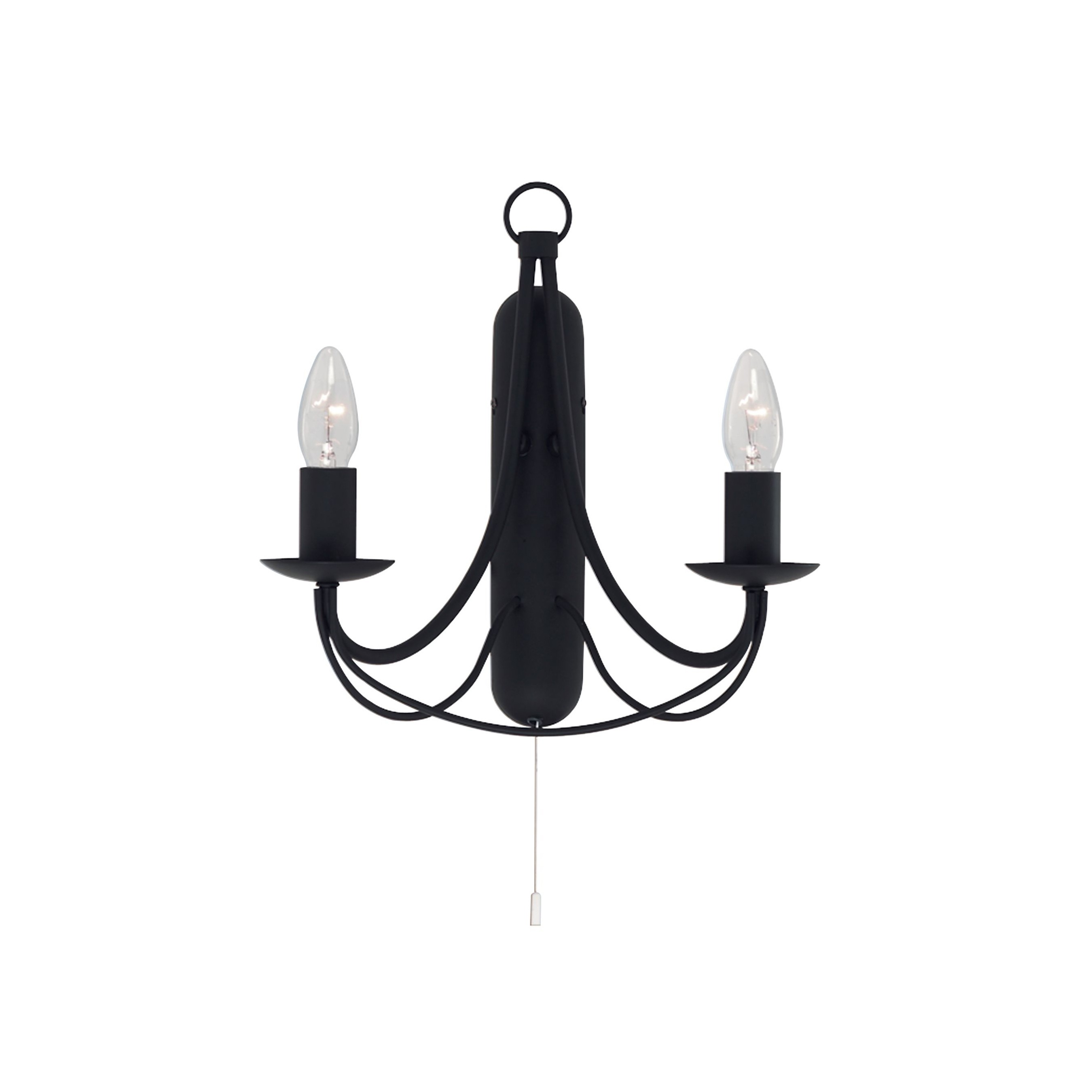 Searchlight Maypole - applique murale avec interrupteur à tirette - cm - noir