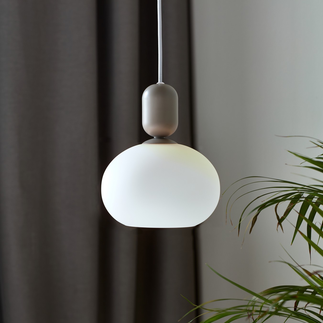 Nordlux Notti - lampe suspendue - Ø ,8 cm - gris et blanc