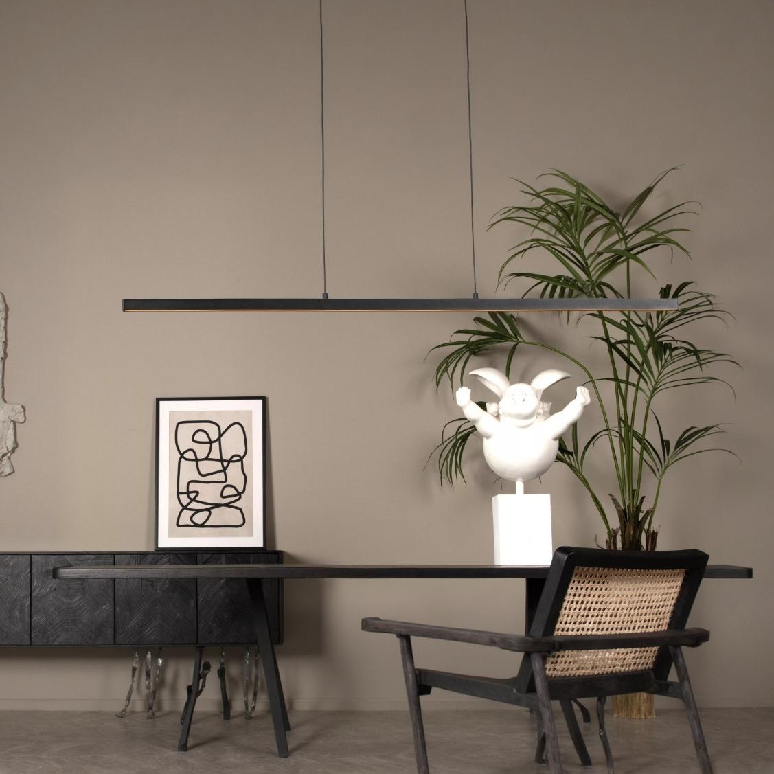 Lucide Sigma - lampe suspendue - 147,7 x 8,2 x - 36W LED dimmable inclus - noir