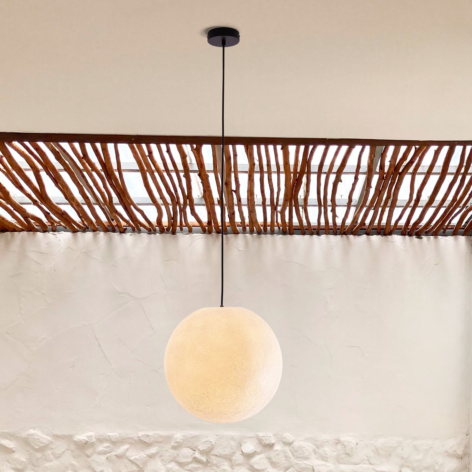 Nova Luce Moon - suspension extérieure - Ø cm - IP65 - blanc et noir — vue 3