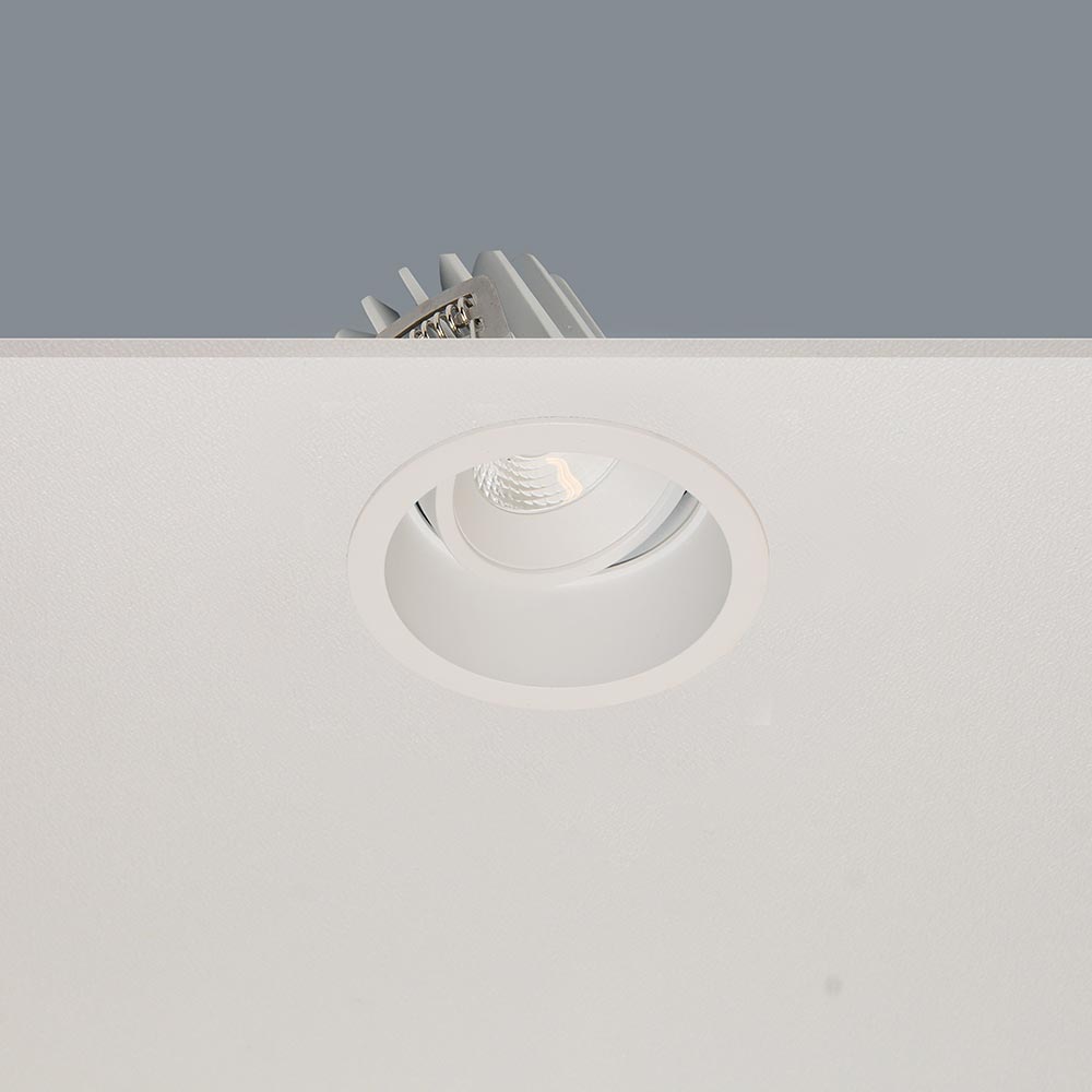 Artdelight Ribs - spot encastré - Ø 90 mm, Ø 83 mm encastré - 10W LED dimmable inclus - IP44 - blanc