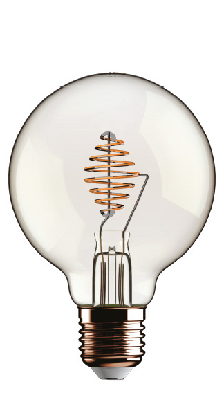 Daylight Italia Lampe LED Spiral Beauty - Ø 12,5 x 17,8 cm - E27 - 4,5W dimmable - 2700K - transparent