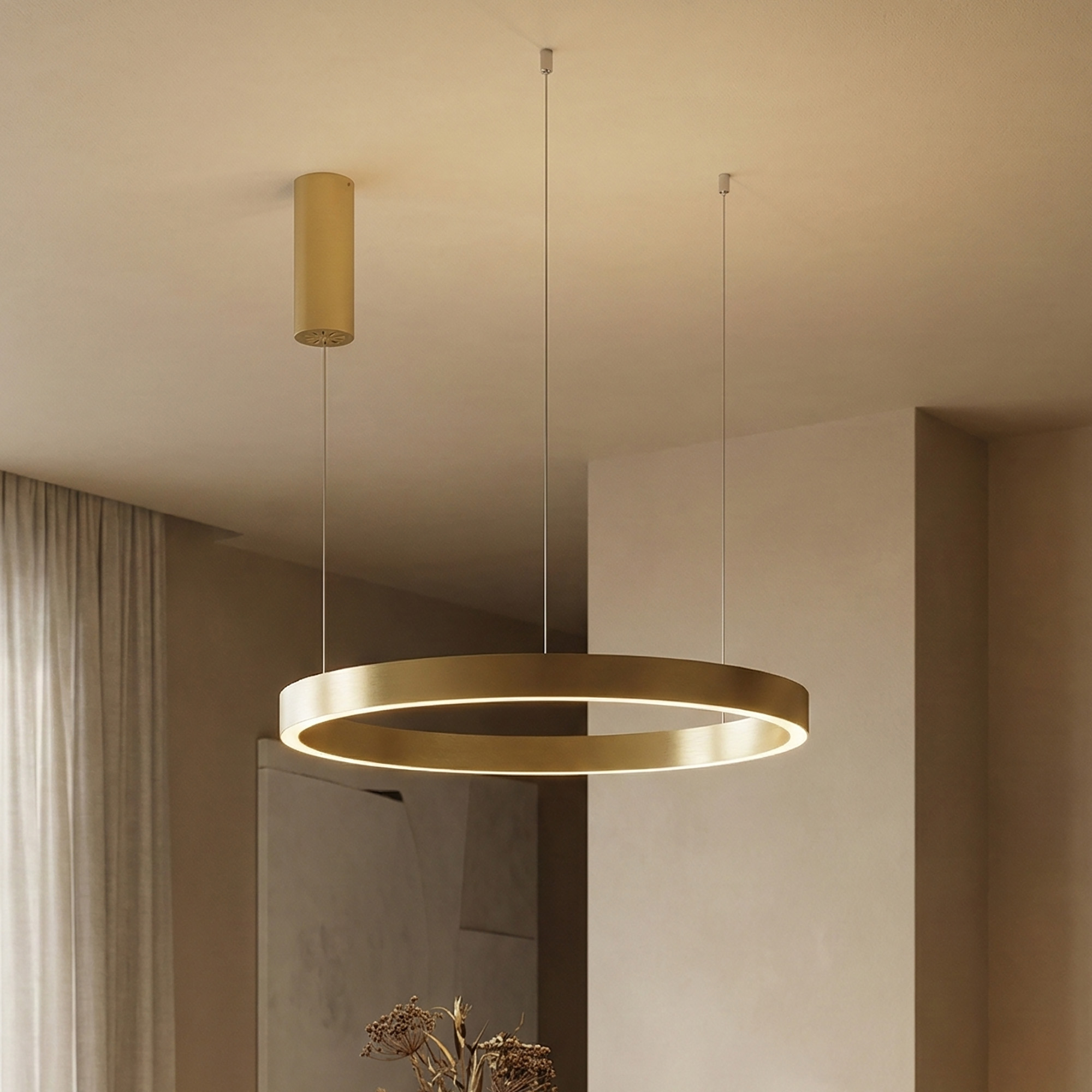 Nova Luce Elowen - lampe suspendue - Ø cm - 60W dimmable LED inclus - gold