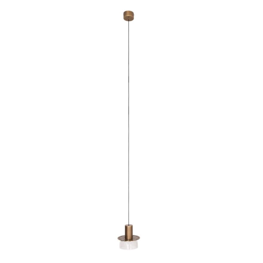 Maxlight Signature - lampe suspendue - Ø cm - 8W LED inclus - laiton antique et transparent