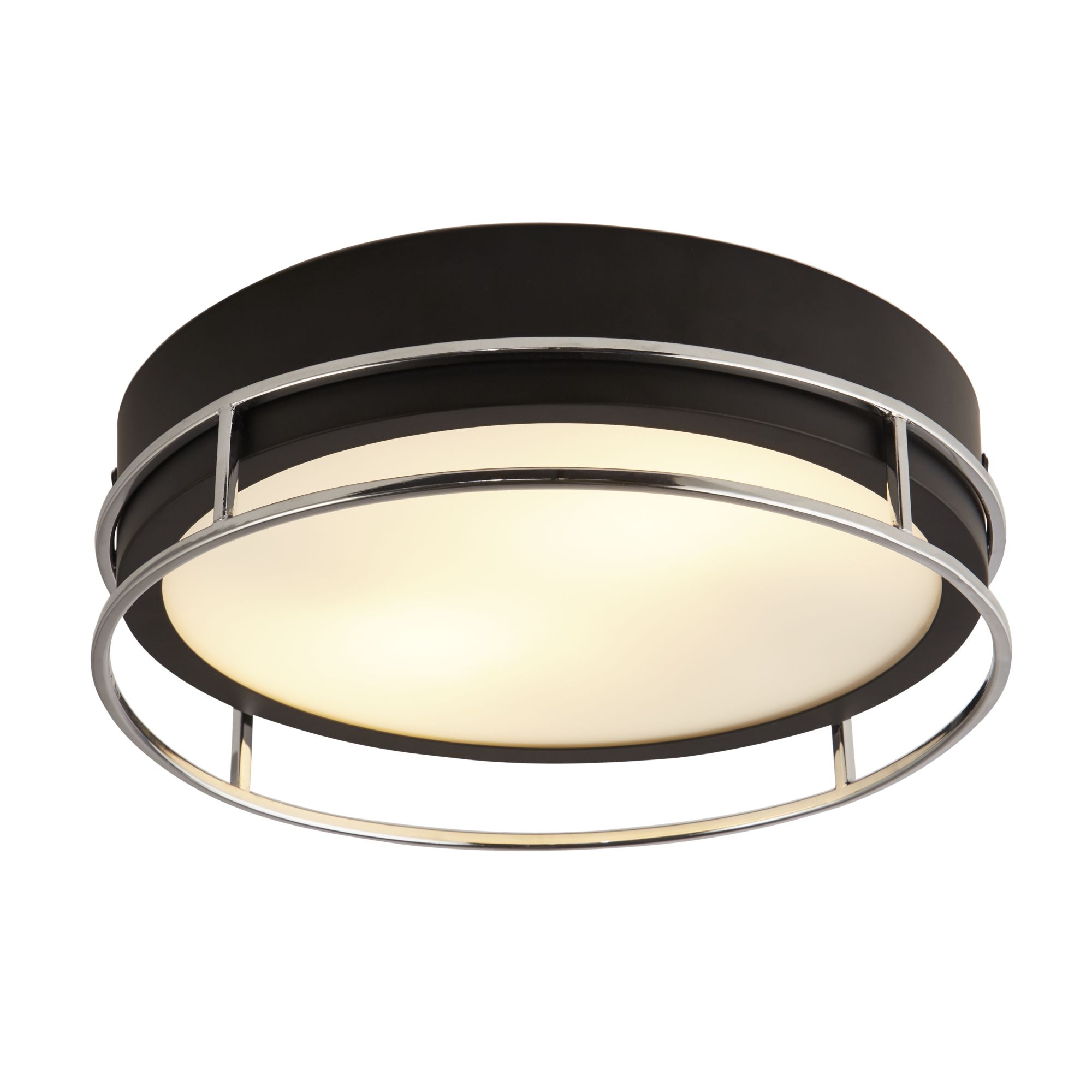 Searchlight Phoenix - plafonnier - Ø cm - IP44 - noir et chrome