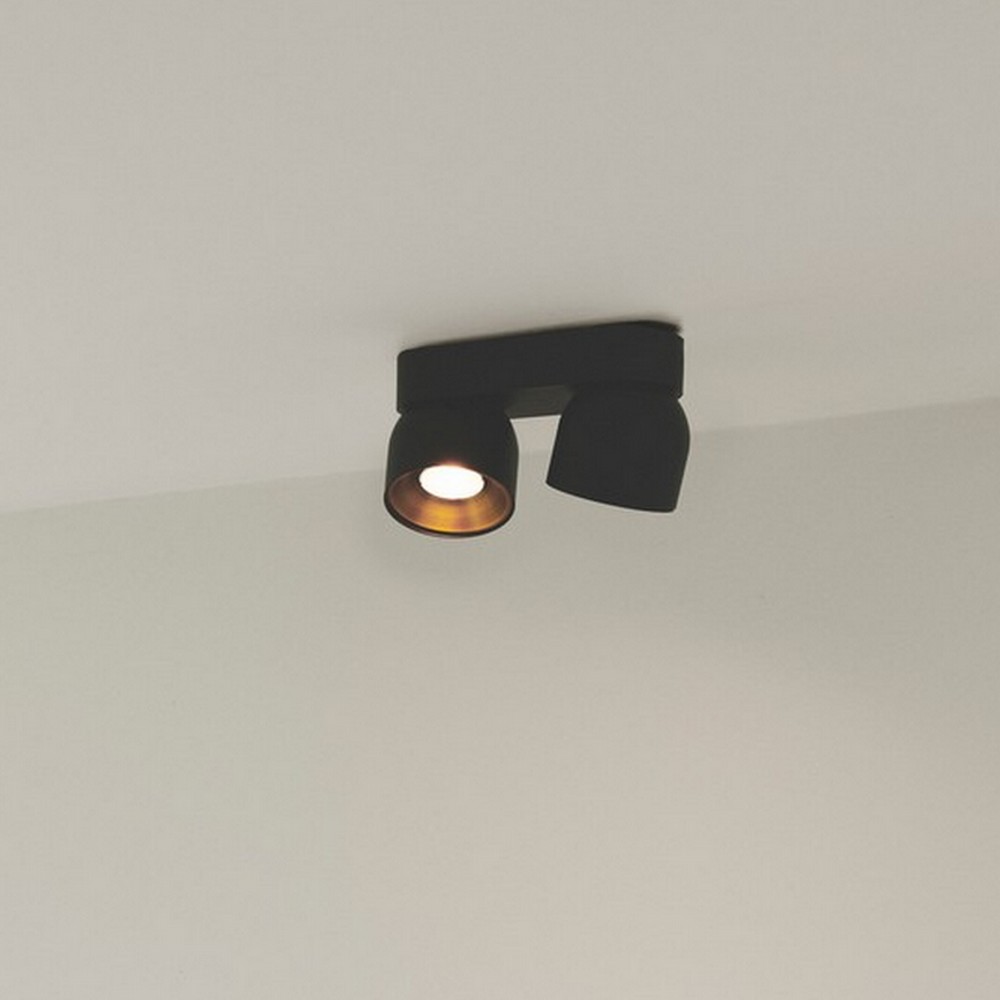 Nordlux Pitcher - spot en saillie - x 11,6 cm - noir et or
