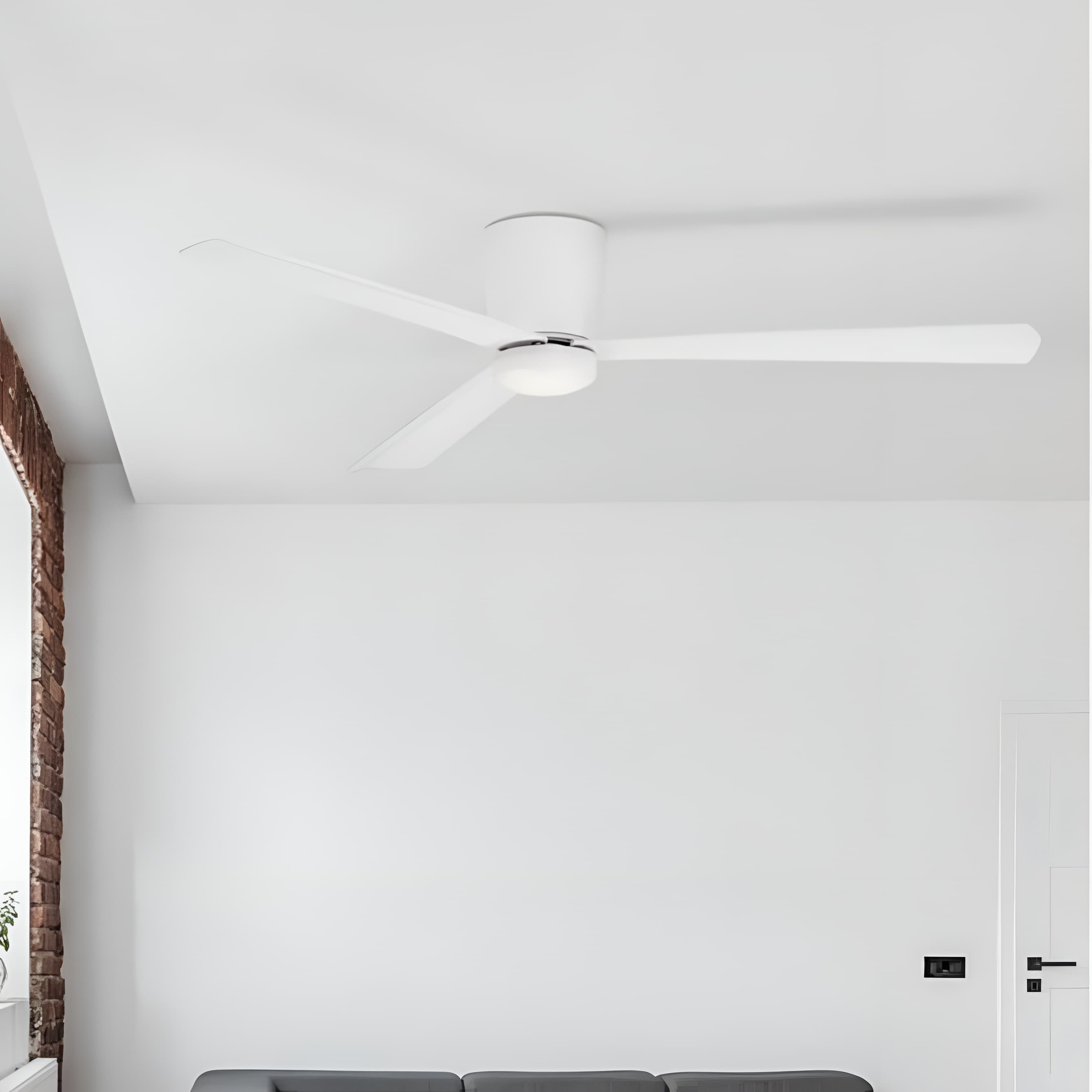 Nova Luce Dell - ventilateur de plafond avec télécommande et option lumière - Ø 121,9 x 18,2 cm - blanc