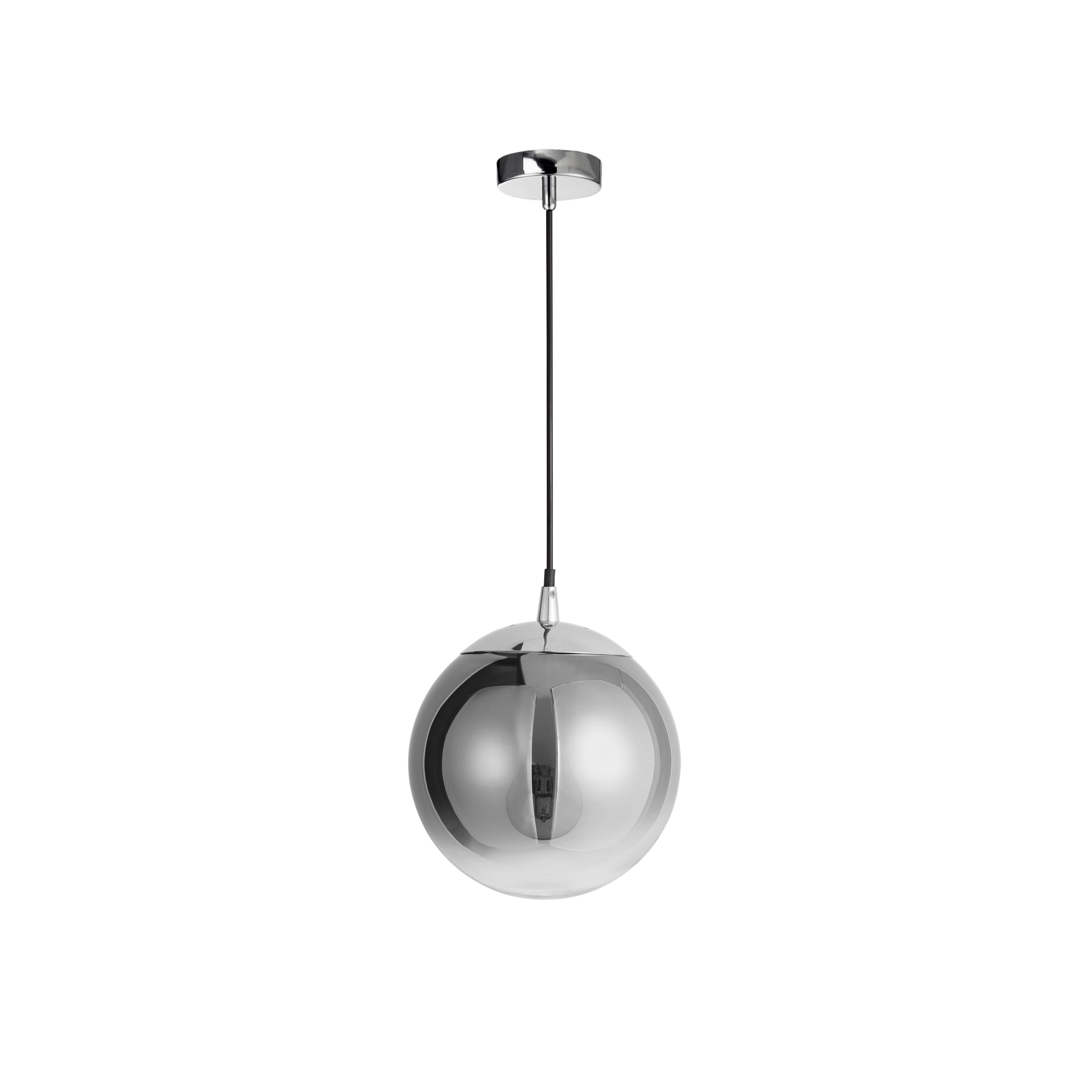Nova Luce Ficato - lampe suspendue - Ø cm - fumé et chromé