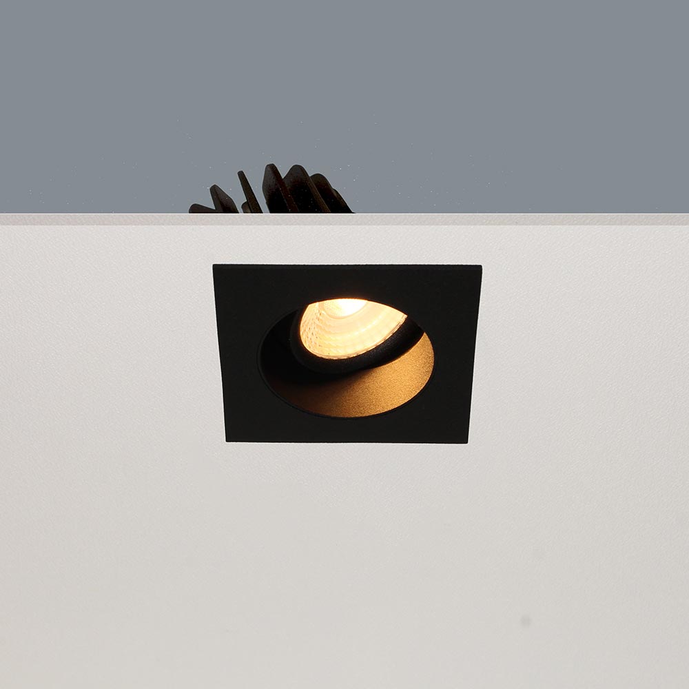 Artdelight Venice 2808 - spot encastré - mm, Ø 68 mm encastré - 8W LED dimmable inclus - IP44 - noir