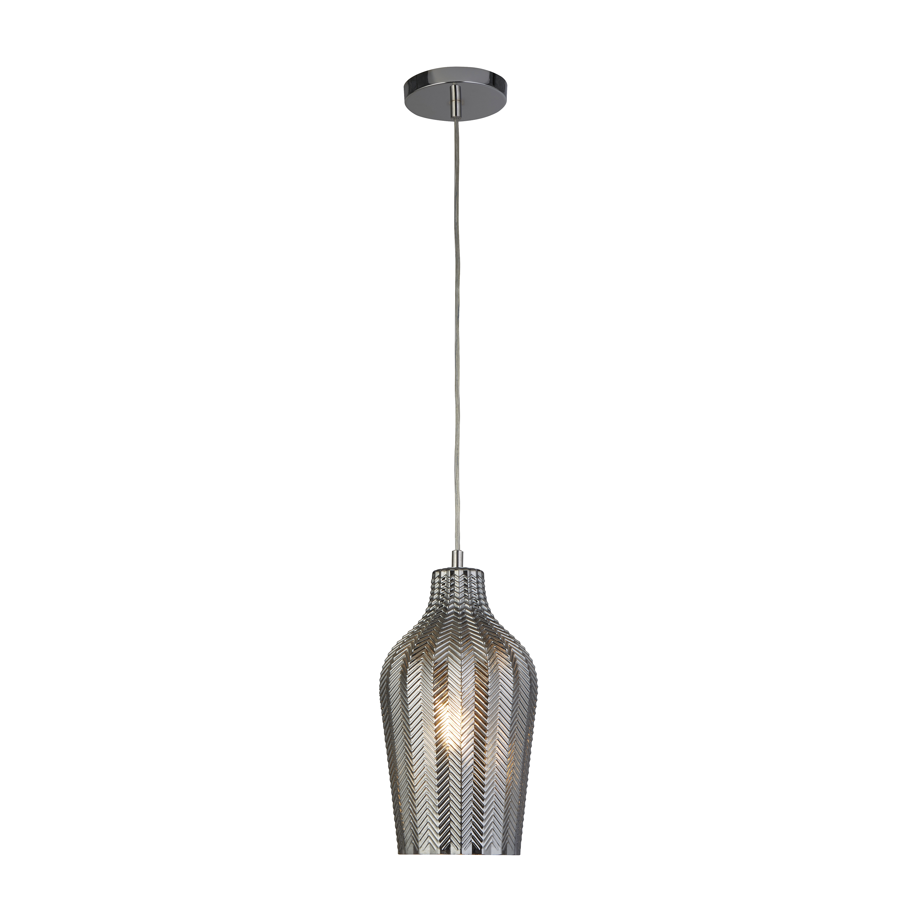 Searchlight Chevron - lampe suspendue - Ø 17,5 x - chrome