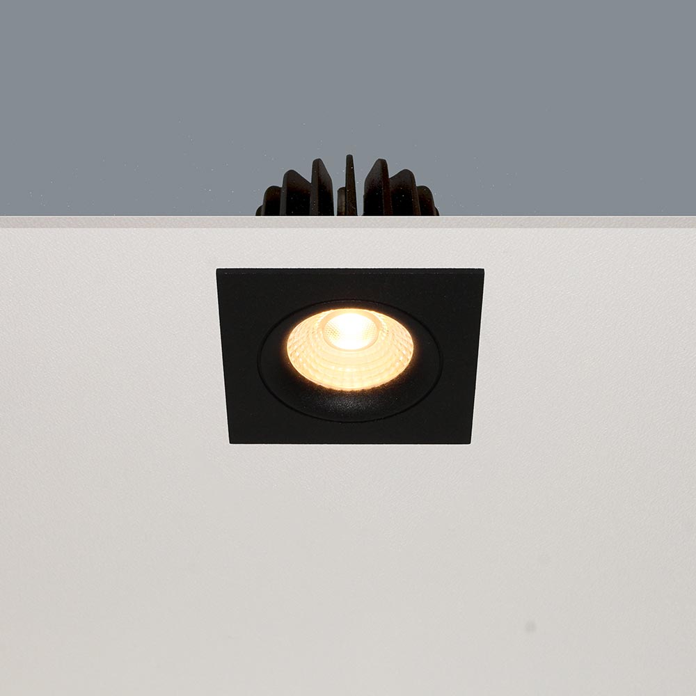 Artdelight Venice 2508 - spot encastrable - mm, Ø 68 mm encastrable - 8W LED dimmable inclus - IP44 - noir