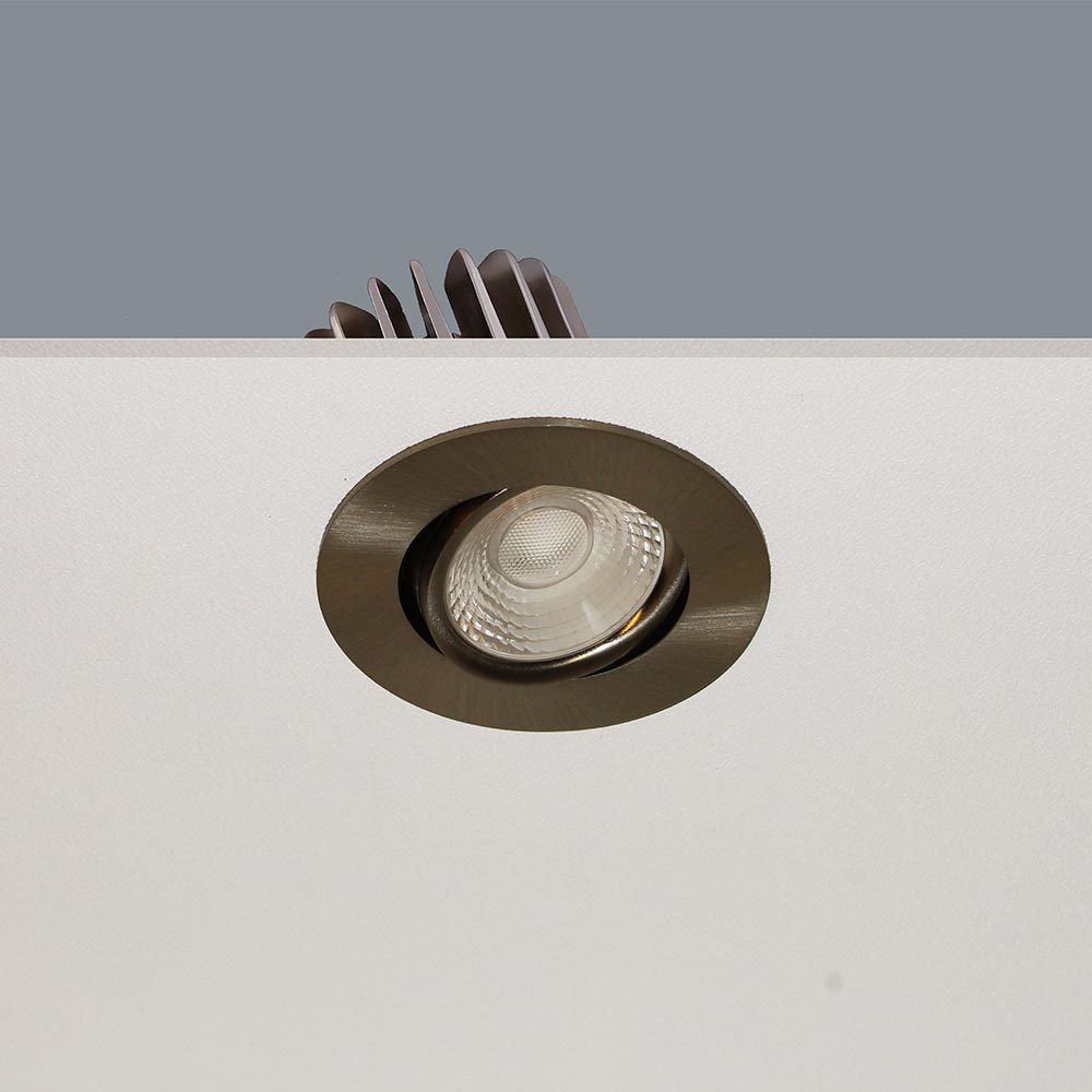 Artdelight Venice 2208 - spot à encastrer - Ø 80 mm, Ø 68 mm à encastrer - 8W LED dimmable inclus - IP44 - acier mat