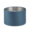 Searchlight Velvet Drum - abat-jour - Ø 28 x 18 cm - bleu-vert et argenté