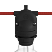 Creative Cables Eiva 2-way - support de câble en silicone pour douille E27 - Ø 6 x 7,5 cm - IP65 - noir