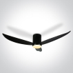 ONE Light Black Body - ventilateur de plafond avec lumière et télécommande - Ø 132 x 27 cm - 22W LED inclus - noir