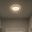 Nordlux Oja - plafonnier - Ø 29,4 x 2,3 cm - 15W LED inclus (3000K/4000K) - IP54 - noir