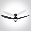 ONE Light Black Body - ventilateur de plafond avec lumière et télécommande - Ø 132 x 35 cm - 22W LED inclus - noir