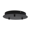 VK Lighting Rados - plaque de montage pour 3 points lumineux avec driver - Ø 25,5 x 3,6 cm - 28 à 36Vdc/230V - 20-25W LED inclus - 700Ma - noir