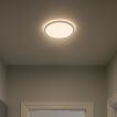 Nordlux Oja - plafonnier - Ø 29,4 x 2,3 cm - 15W LED inclus (3000K/4000K) - IP54 - blanc