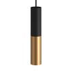 Creative Cables Double Tube - lampe suspendue 1L - Ø 12,5 x Ø 6 x 190 cm - bronze brossé et noir