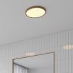 Nordlux Oja - plafonnier - Ø 29,4 x 2,3 cm - 17W LED dimmable inclus (2700K) - IP54 - feuille de bois