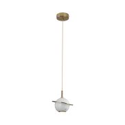 Maxlight Uranos - lampe suspendue - Ø 16 x 190 cm - 5W LED inclus - blanc et or
