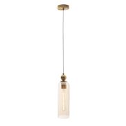 Maxlight Campanila - lampe suspendue - Ø 11 x 158 cm - laiton et ambre