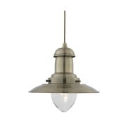 Searchlight Fisherman - lampe suspendue - Ø 32 x 120 cm - argent satiné
