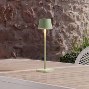 Nova Luce Deck - lampe de table rechargeable - Ø 8,5 x 30 cm - 2W dimmable LED inclus - IP54 - vert olive