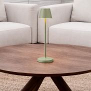 Nova Luce Petit - lampe de table rechargeable - Ø 7 x 28 cm - 2W dimmable LED inclus - IP54 - vert olive