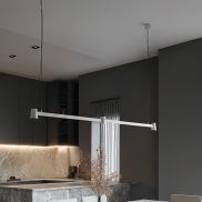 VK Lighting Iris - lampe suspendue - 103,9 x 165 cm - 3x 5W dimmable LED inclus - blanc et noir
