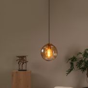 Lucide Monsaraz - lampe suspendue - Ø 25 x 161 cm - ambre