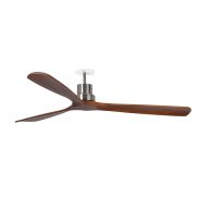 Faro Lantau L - ventilateur de plafond avec rosace encastrée - Ø 132 cm - nickel mat et noyer