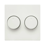 Ion Industries V1/J1 - plaque centrale avec double bouton variateur - blanc mat
