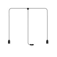 Creative Cables Eiva T-snake - guirlande lumineuse portable - longueur totale de 1,8 mètre - 2 x prise Eiva E27 avec support de câble en silicone - IP65 - noir