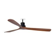Faro Lantau L - ventilateur de plafond avec rosace encastrée - Ø 132 cm - noir mat et noyer
